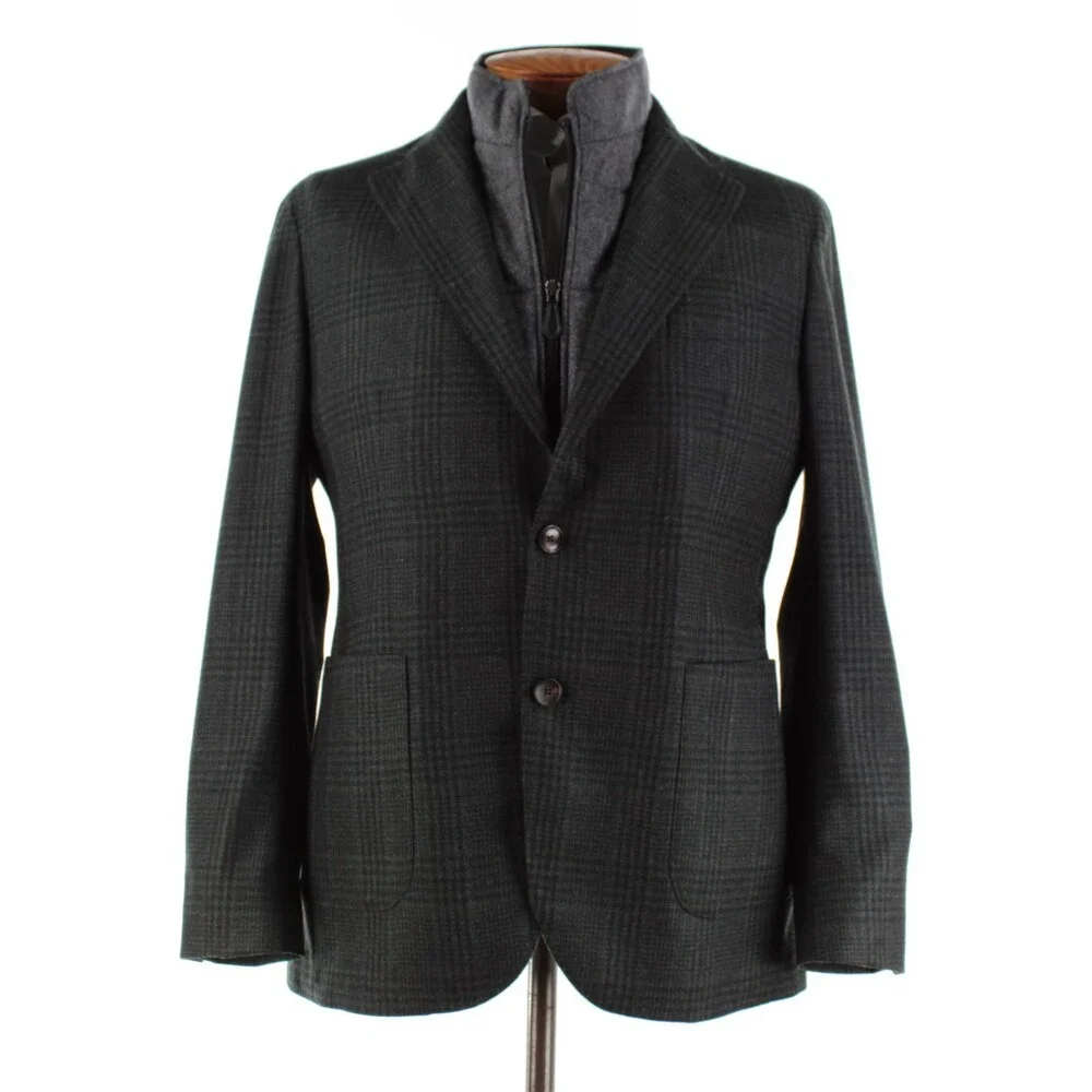 Luigi Bianchi Sartoria NWT Wool Sport Coat/Jacket Size 52R (42R US) Green Plaid